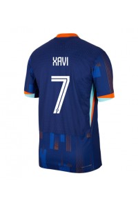 Nederland Xavi Simons #7 Voetbaltruitje Uit tenue EK 2024 Korte Mouw